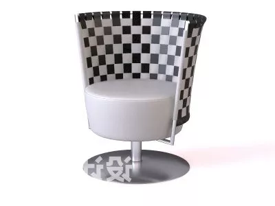 Armchair Checker Pattern Back 3d model Armchair Checker Pattern Back 3d model