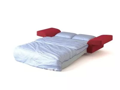 Double Bed White Style 3d model Double Bed White Style 3d model