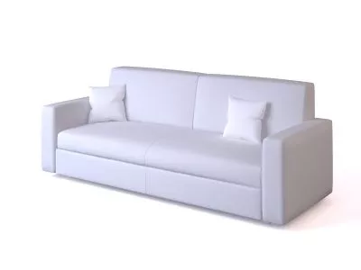 Double Sofa White Color 3d model Double Sofa White Color 3d model