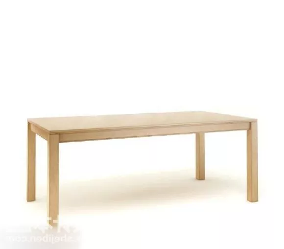 Simple Minimalist Table Wooden 3d model Simple Minimalist Table Wooden 3d model