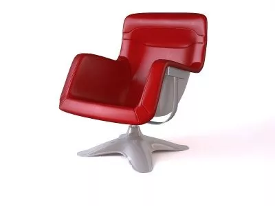 Red Leather Salon Chair 3d model Red Leather Salon Chair 3d model