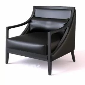 Restaurant Black Leather Armchair 3d model