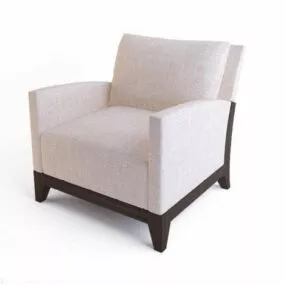 White Fabric Armchair 3d model