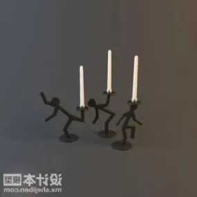 Candlestick Lamp Sculpture Stand 3d model