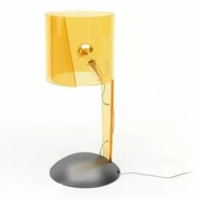 Table Lamp Yellow Rectangle Shade 3d model