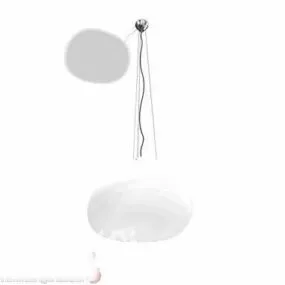 White Pendant Lamp Round Shade 3d model