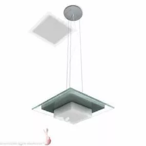 Pendant Lamp Square Glass Shade 3d model