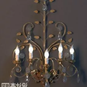 Wrought Iron Chandelier 3d model