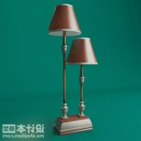 Antique Wood Floor Lamp 3d model