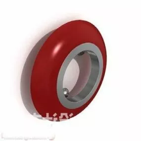 Wall Lamp Red Round Shade 3d model