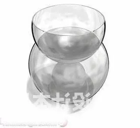 Table Lamp With Glass Shade 3d model