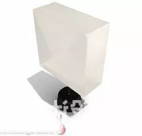 Table Lamp White Box Shade 3d model