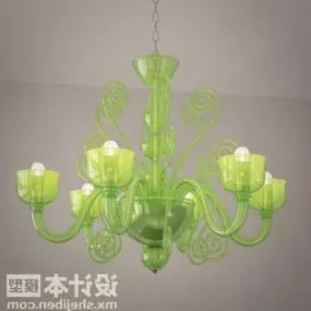 Green Jade Chandelier 3d model