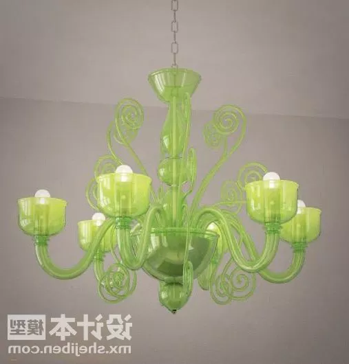 Green Jade Chandelier 3d model Green Jade Chandelier 3d model