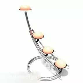 Modern Steel Stylized Lamp Fixture 3d model