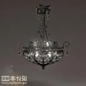 Classic Iron Ceiling Lamp Fixture 3d model