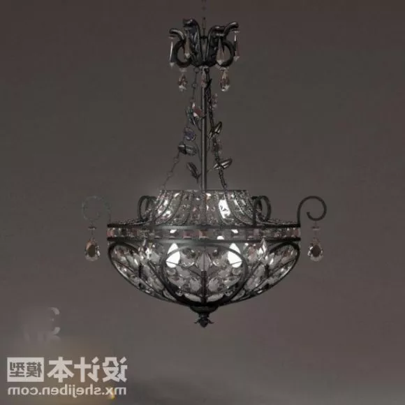 Classic Iron Ceiling Lamp Fixture 3d model Classic Iron Ceiling Lamp Fixture 3d model
