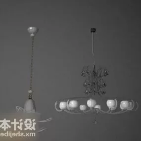 Retro Chandelier Ceiling Lamp Fixture 3d model