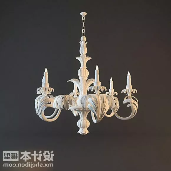Red Crystal Jade Chandelier 3d model