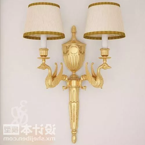 Hotel Golden Wall Lamp Fixture 3d model Hotel Golden Wall Lamp Fixture 3d model