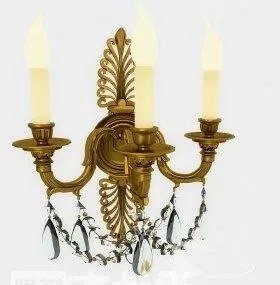 Brass Wall Lamp Fixture 3d model