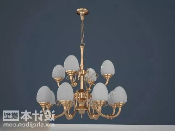 Chandelier With Classic Shade 3d model