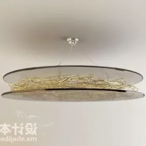 Luxurious Round Pendant Lamp Fixture 3d model