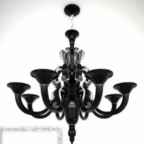 Antique Chandelier Black Iron 3d model