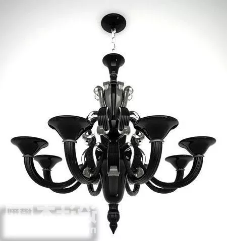 Antique Chandelier Black Iron 3d model Antique Chandelier Black Iron 3d model