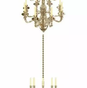 Brass Chandelier Vintage Shaped 3d model