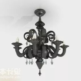 Vintage Wrought Iron Chandelier 3d model