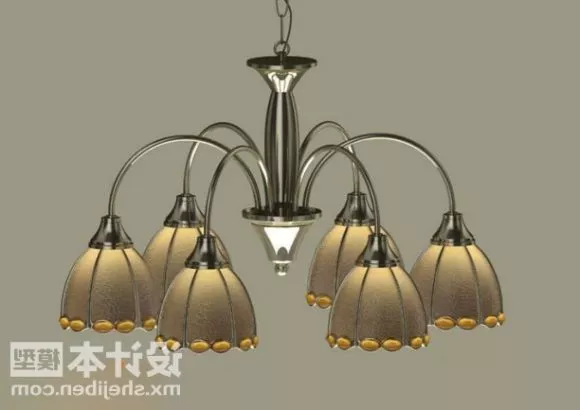 Beautiful Crystal Drop Chandelier 3d model