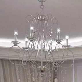 Iron Candle Chandelier 3d model