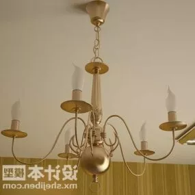 Golden Material Chandelier 3d model