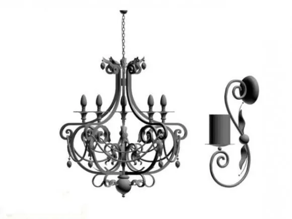 French Crystal Chandelier 3d model
