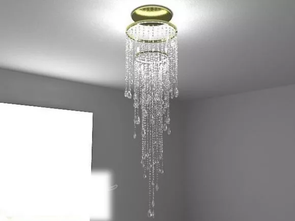 Classic Glass Lantern Chandelier 3d model