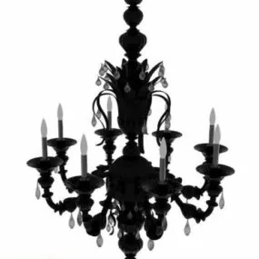 Wrought Iron Chandelier Lamp Fixture 3d model