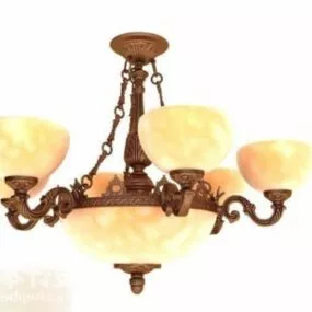Antique Carving Chandelier 3d model