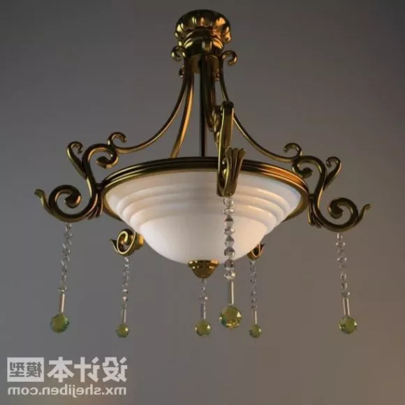 Classic Bronze Chandelier 3d model