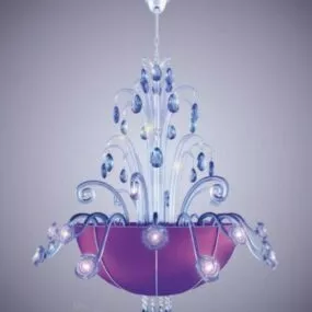 Glass Carving Chandelier 3d model