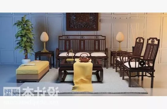 Chinese Classic Wood Sofa Table And Chair 3d model Chinese Classic Wood Sofa Table And Chair 3d model