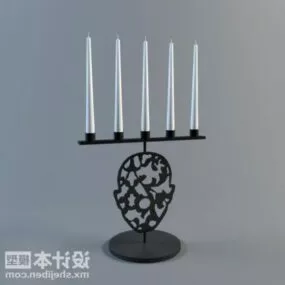 Fours Candles Lamp Caved Stand 3d model