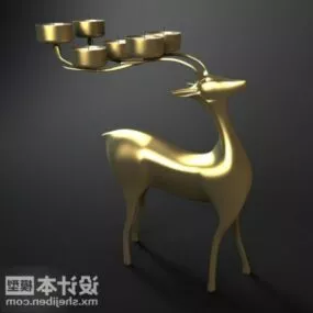 Table Lamp Dear Shaped With Candles 3d model