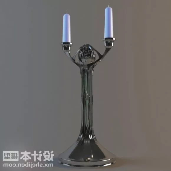 Two Candles Lamp Human Shaped Base 3d model Two Candles Lamp Human Shaped Base 3d model