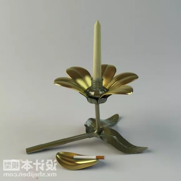 Table Lamp Brass Flower Shaped 3d model Table Lamp Brass Flower Shaped 3d model