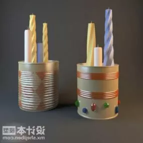 Simple Candles Lamp 3d model