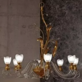 Candles Lamp Floral Shaped 3d model