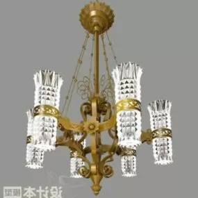 Luxurious Chandelier Bronze Color 3d model