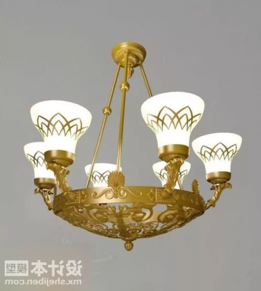 Classic Bronze Chandelier Lamp 3d model Classic Bronze Chandelier Lamp 3d model