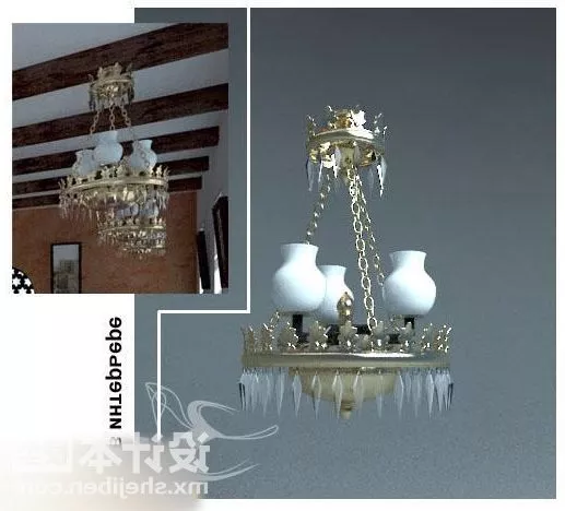 Basket Chandelier 3d model